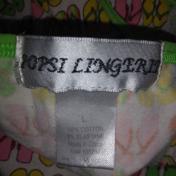 Popsi Lingerie Y2K Flip Flops Lime Nightie L - Picture 4 of 7